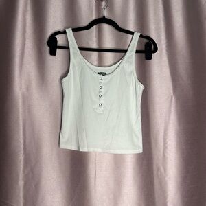 Wild Fable White Buttoned Tank Top
